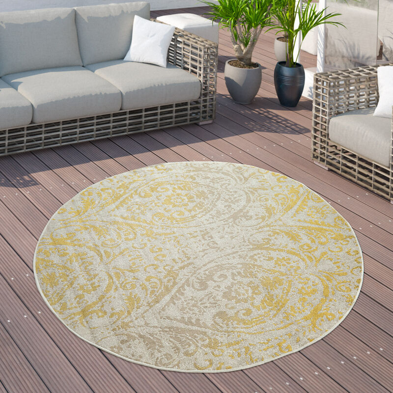 Alfombra Exterior Balcón Pelo Corto Estilo Oriental