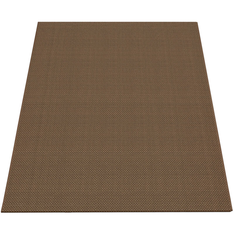 Alfombra Exterior Interior Alfombra Cocina Monocolor Diseño Sisal Moderno Marrón 160x220 cm - Paco Home barato