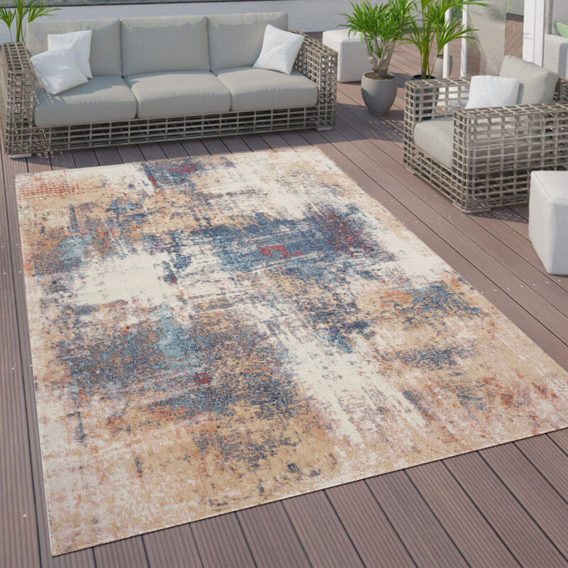 Alfombra Exterior Interior Terraza Cocina Vintage Pastel Motivos Abstractos 200x280 cm