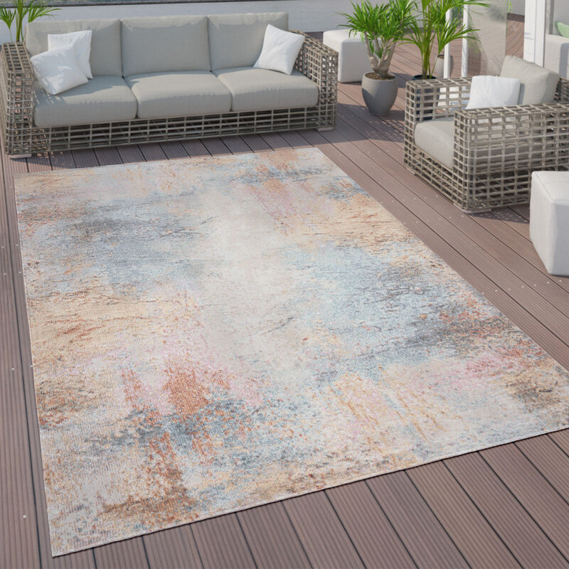 Alfombra Exterior Interior Terraza Cocina Vintage Pastel Motivos Abstractos 240x330 cm