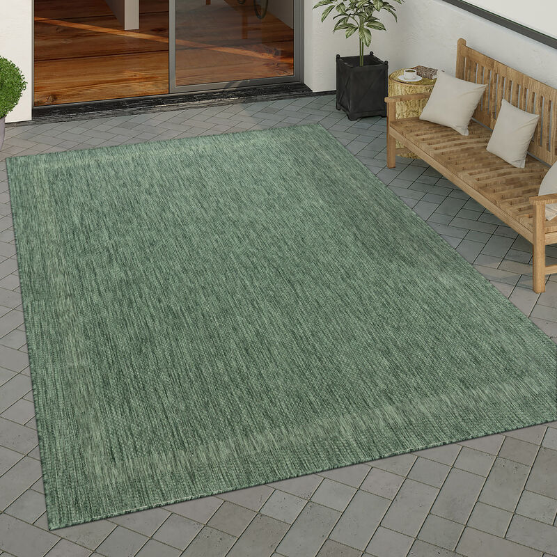 Alfombra Interior y Exterior Balcon Terraza Alfombra Cocina Moderna Dibujo Geometrico Motivo Abstract Verde