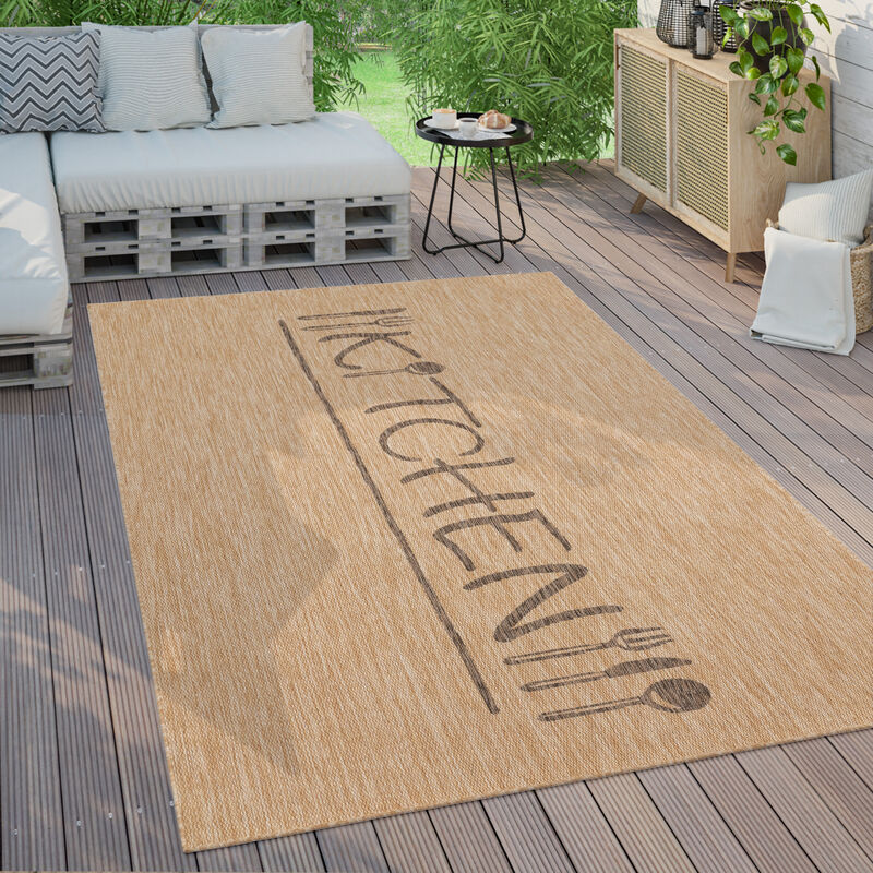 Alfombra Interior y Exterior Balcon Terraza Cocina Moderna Letra 160x220 cm