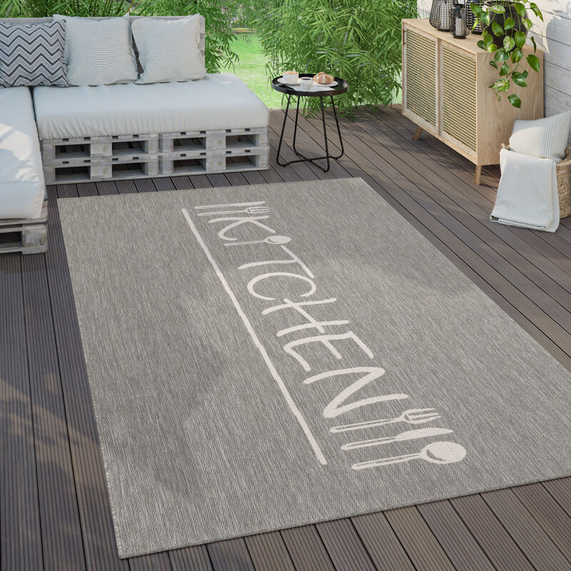 Alfombra Interior y Exterior Balcon Terraza Cocina Moderna Letra 160x220 cm
