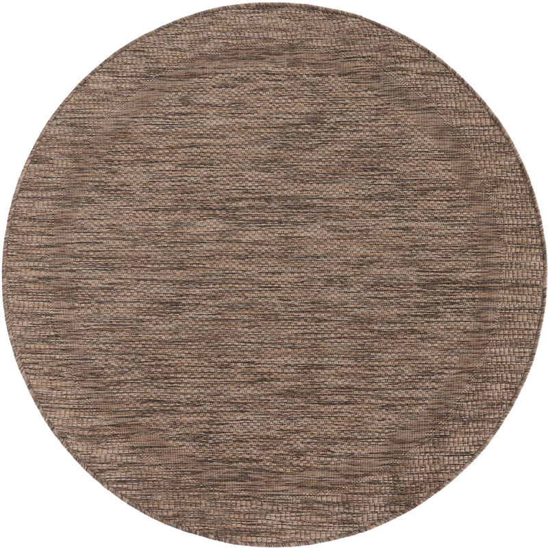 Alfombra Interior y Exterior Redonda Balcon Terraza Cocina Geometrico Moderna Marrón