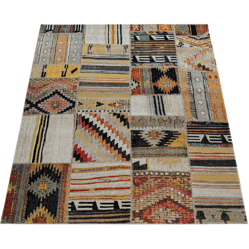 Alfombra Interior/Exterior Amarillo Crema Rojo 160x220 cm - Paco Home barato