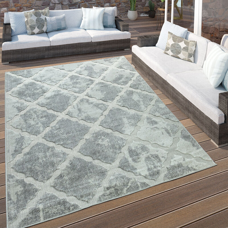 Alfombra Interior/Exterior Aspecto Mármol Gris ø 160 cm redon - Paco Home barato