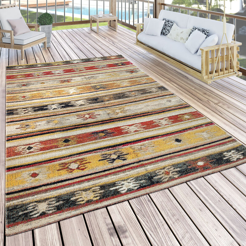 Alfombra Interior/Exterior Crema Rojo Amarillo ø 160 cm redondo - Paco Home barato