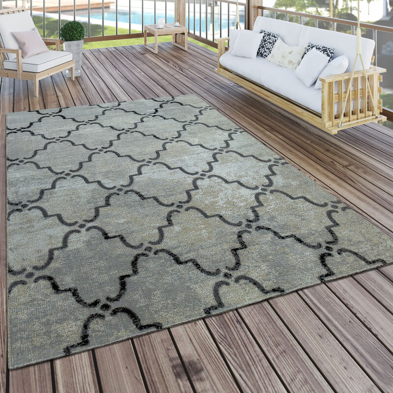 Alfombra Interior/Exterior Motivo Marroquí Gris ø 200 cm redondo - Paco Home barato