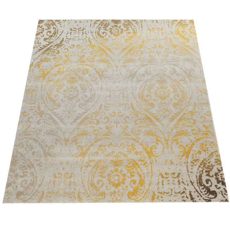 Alfombra Interior/Exterior Oriental Amarillo Crema 80x250 cm - Paco Home barato