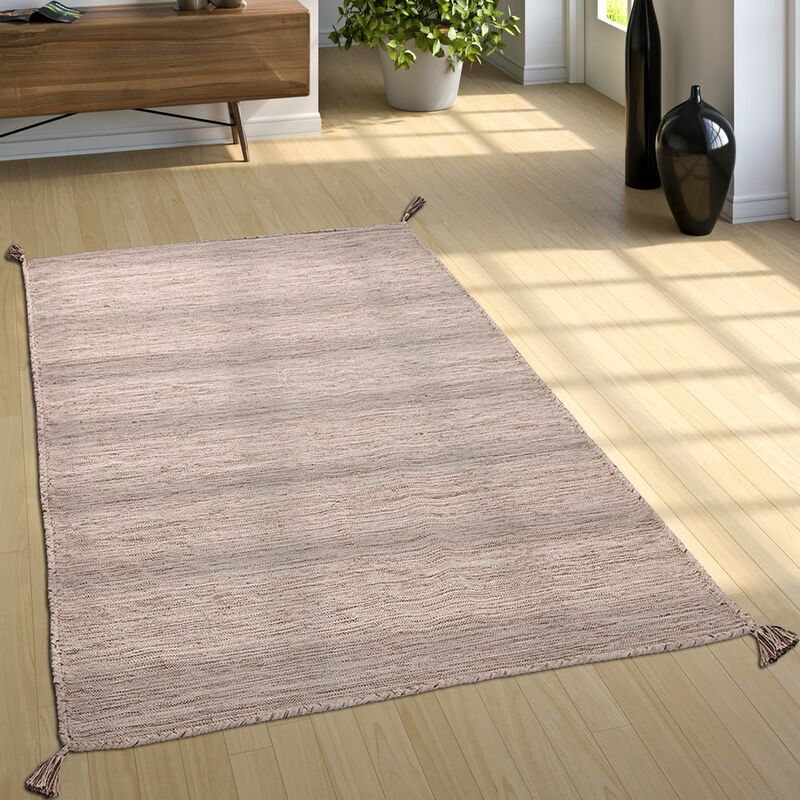 Alfombra Natural Salón Con Flecos