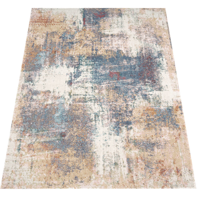 Alfombra Salon De Habitacion Cocina Exterior Jardin Abstract Vintage Beige Azul 140x200 cm - Paco Home barato
