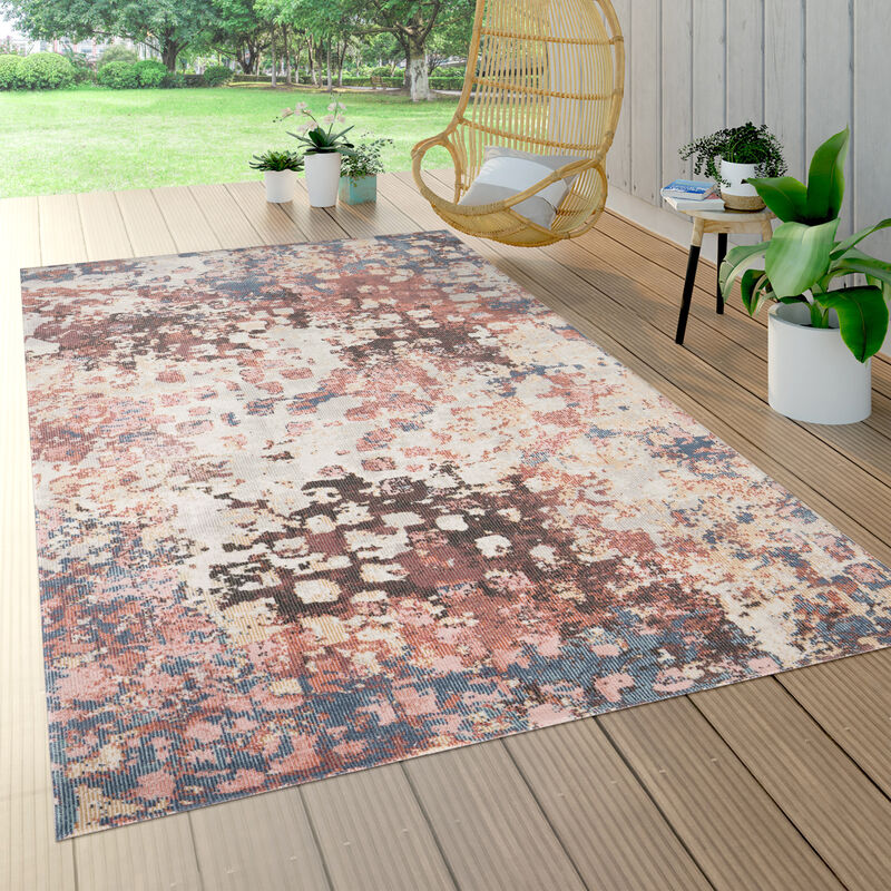 Alfombra Salon De Habitacion Cocina Exterior Vintage Abstract Beige Rosa Azul ø 200 cm redon - Paco Home barato