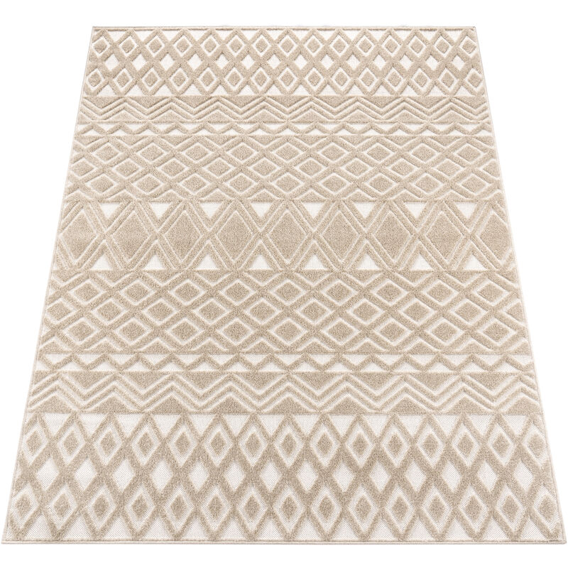 Alfombra Salon De Habitacion Cocina Terraza Nordica Boho Chic 3D Beige Crème 160x230 cm - Paco Home barato