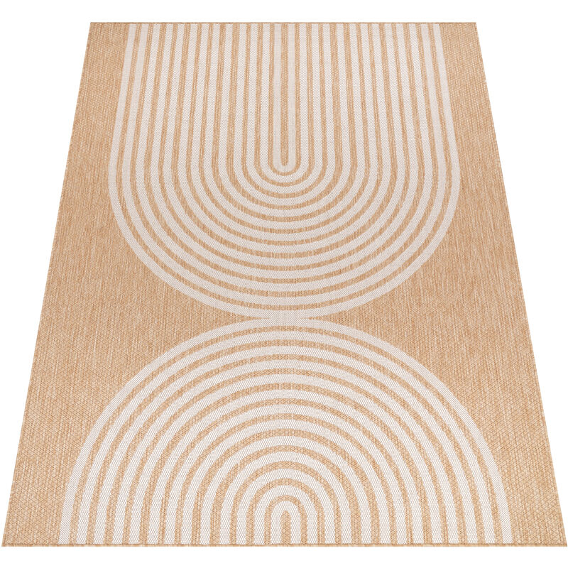 Alfombra Salon De Habitacion Exterior Terraza Boho Geometrico Etnica Beige 160x220 cm - Paco Home barato