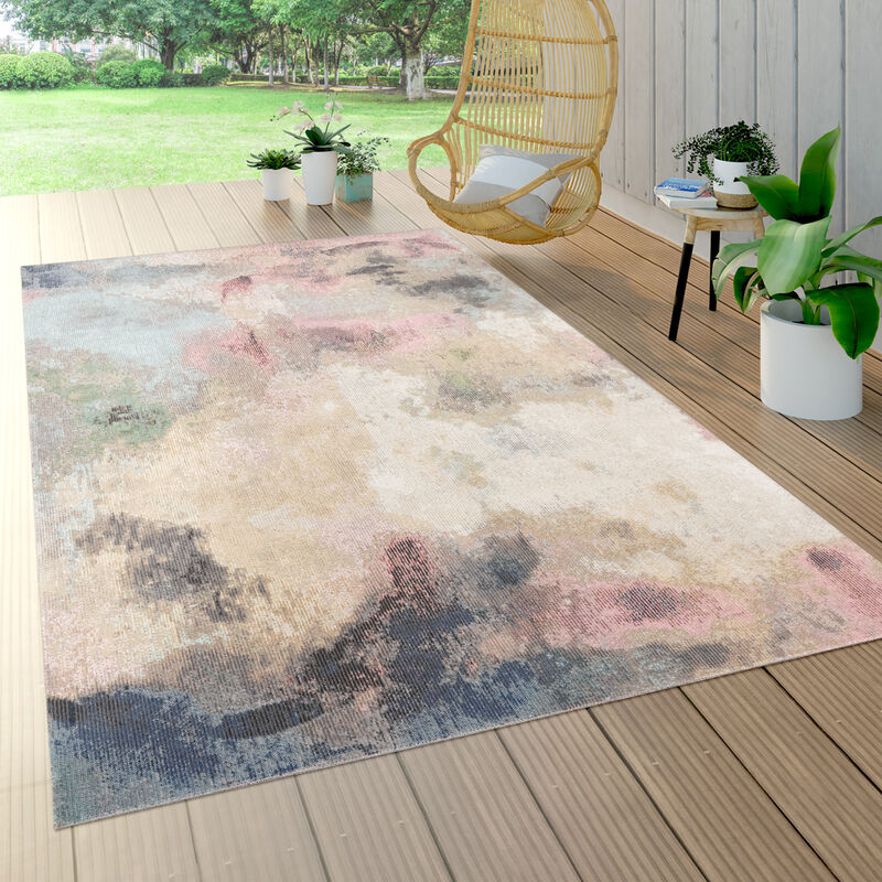 Alfombra Salon De Habitacion Jardin Vintage Abstract Color Pastel Beige Rosa ø 160 cm redon - Paco Home barato