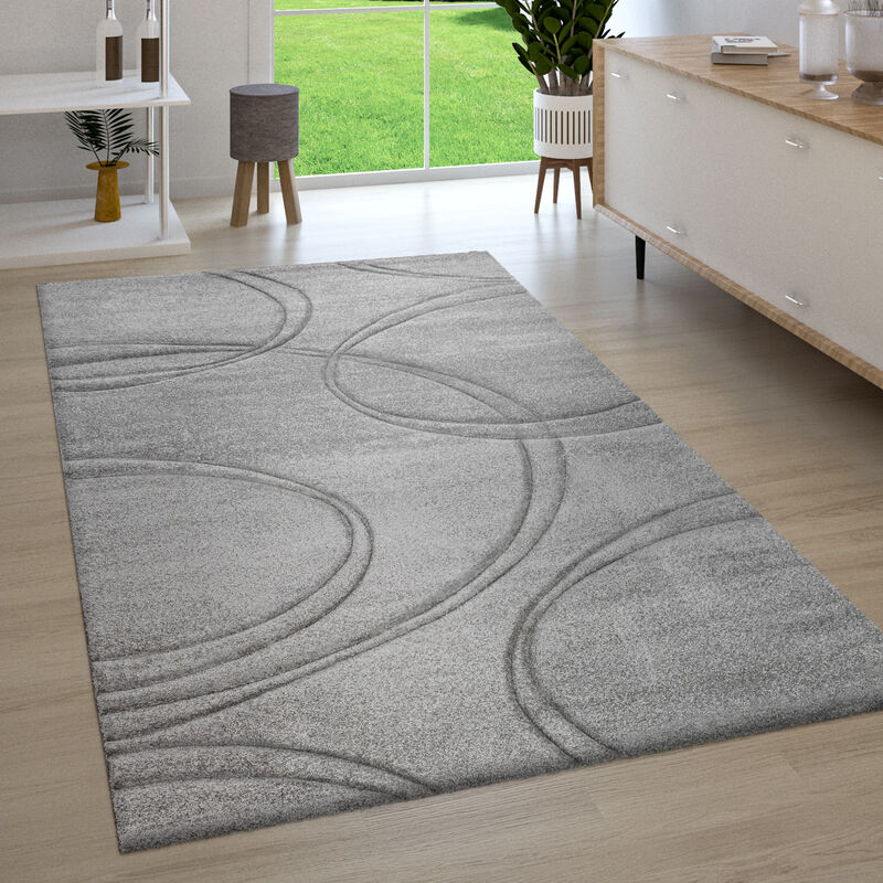 Alfombra Salón Pelo Corto Efecto 3D Perfil Contorneado a Mano Moderna Monocolor 160x230 cm