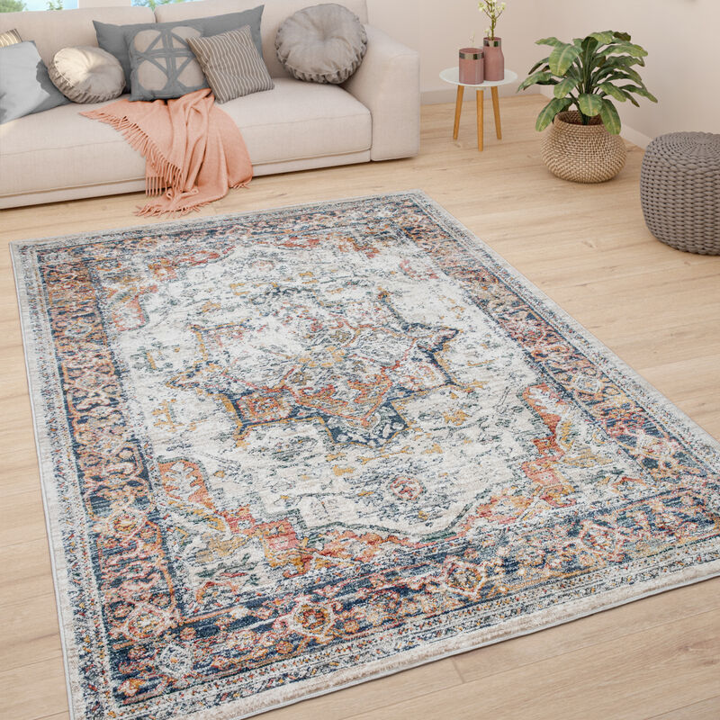 Alfombra Salón Pelo Corto Vintage Pastel Motivo Moderno Oriental 120x170 cm