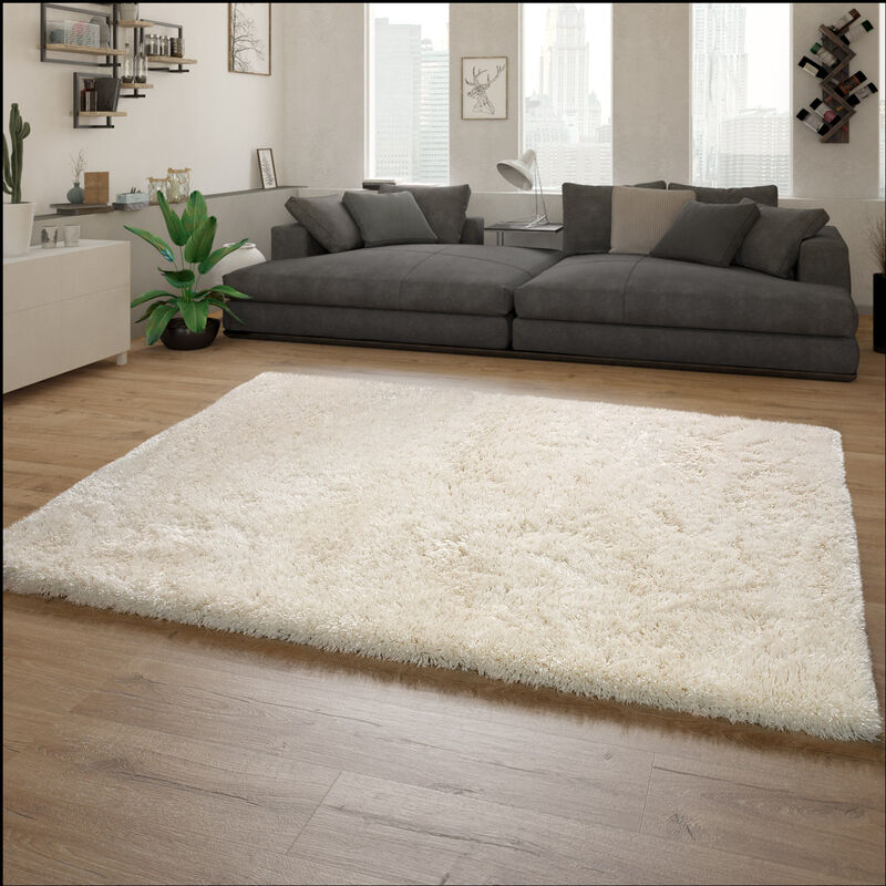 Alfombra Salón Pelo Largo Shaggy Pelo Largo Moderna Monocolor 60x90 cm
