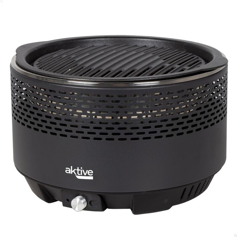 Barbacoa sin humo redonda negra 2 en 1 sobremesa Ø34 cm Aktive barato