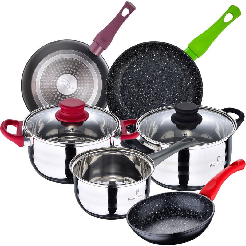 Bateria de cocina 5 piezas PIERRE CARDIN Eclat de acero inoxidable con juego de sartenes (20/24/28 cm) SAN IGNACIO Jolie en aluminio forjado - Gris / barato