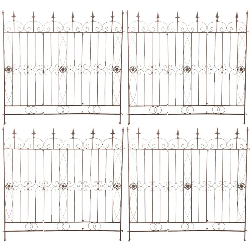 CLP - set de 4 Vallas de jardín Mangold Antiguo/Marrón barato