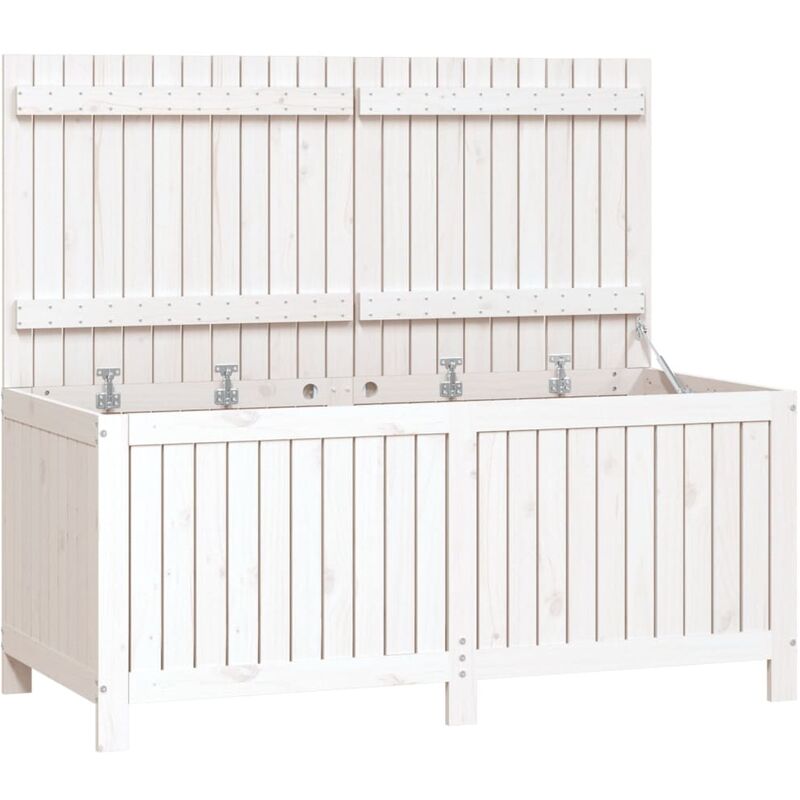 Caja de almacenaje jardín madera de pino blanco 147x68x64 cm Vidaxl Blanco barato