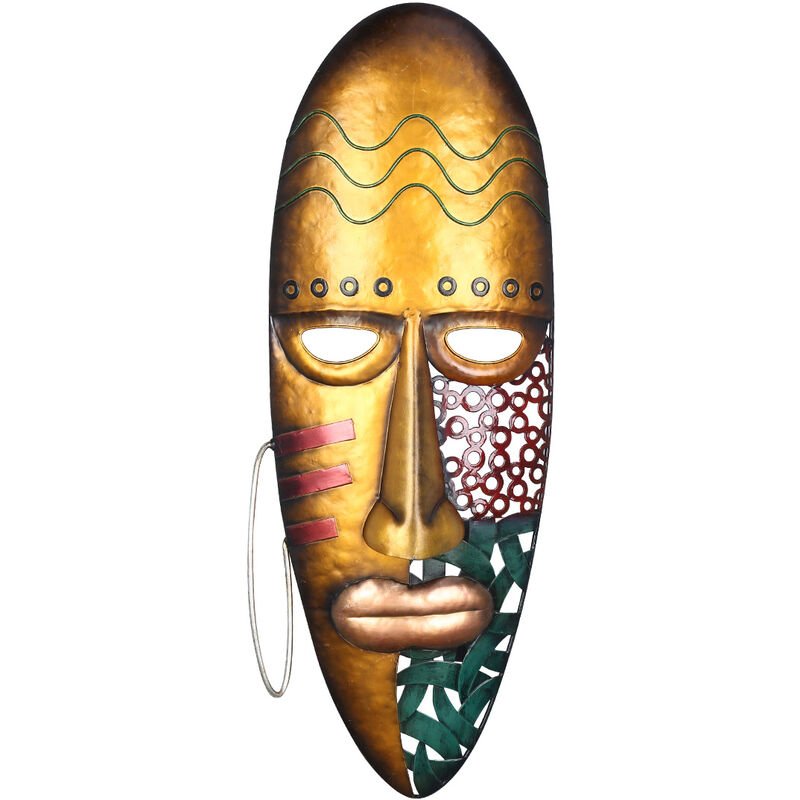 Cara africana Mascara arte de la pared del hierro decoracion de la pared africana Cultura de indios casa o en la decoracion del jardin Colores