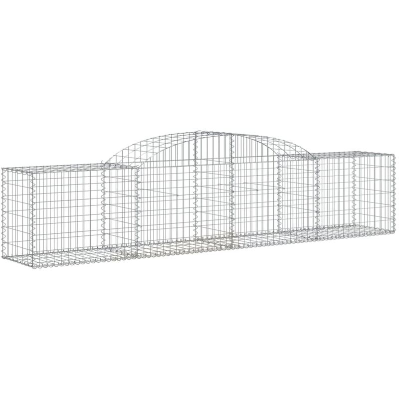 Cesta de gaviones forma arco hierro galvanizado 300x50x60/80 cm vidaXL - Plateado barato