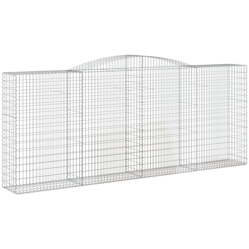 Cestas de gaviones 10 uds forma de arco hierro 400x50x160/180cm Vidaxl Plateado barato