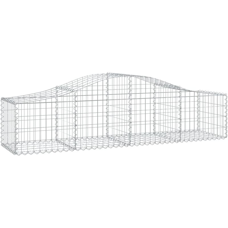 Cestas de gaviones 3 uds forma de arco hierro 200x50x40/60 cm vidaXL - Plateado barato