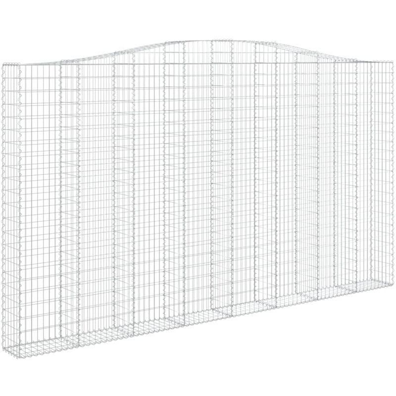 Cestas de gaviones 3 uds forma de arco hierro 400x30x220/240 cm Vidaxl Plateado barato