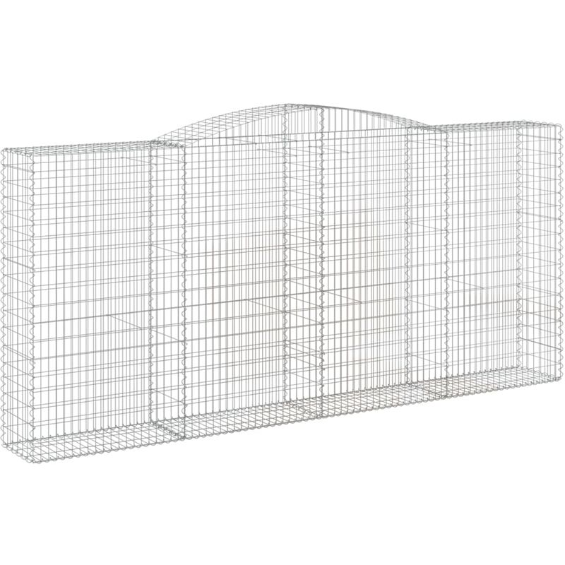 Cestas de gaviones 3 uds forma de arco hierro 400x50x180/200 cm Vidaxl Plateado barato