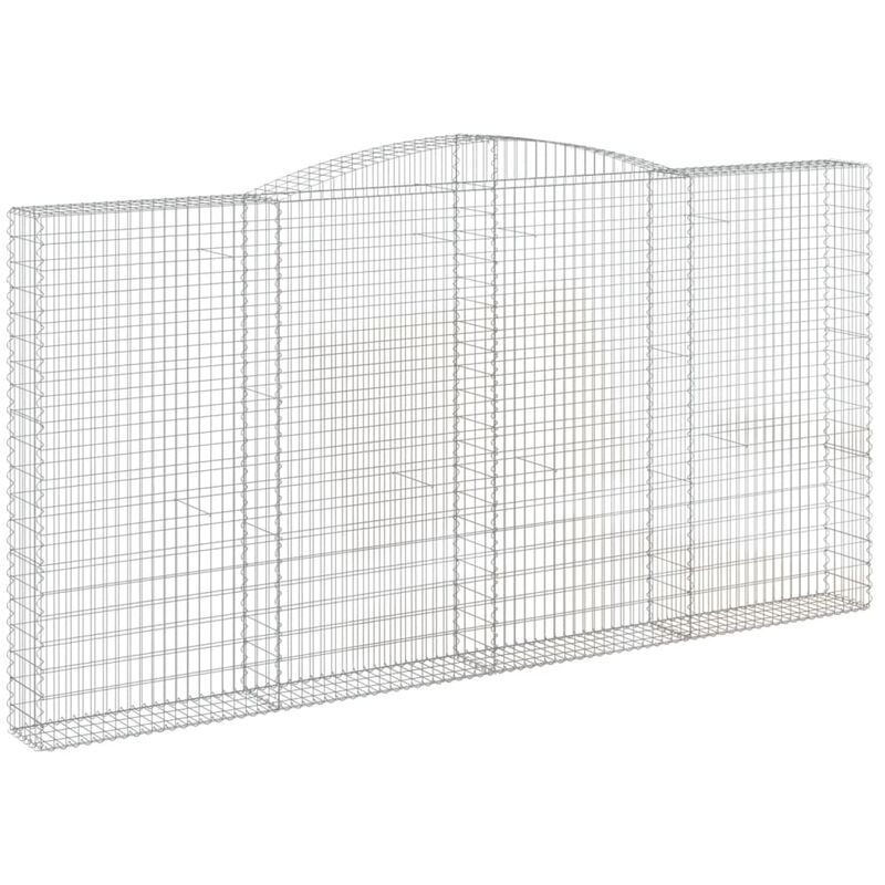 Cestas de gaviones 4 uds forma de arco hierro 400x30x200/220 cm Vidaxl Plateado barato