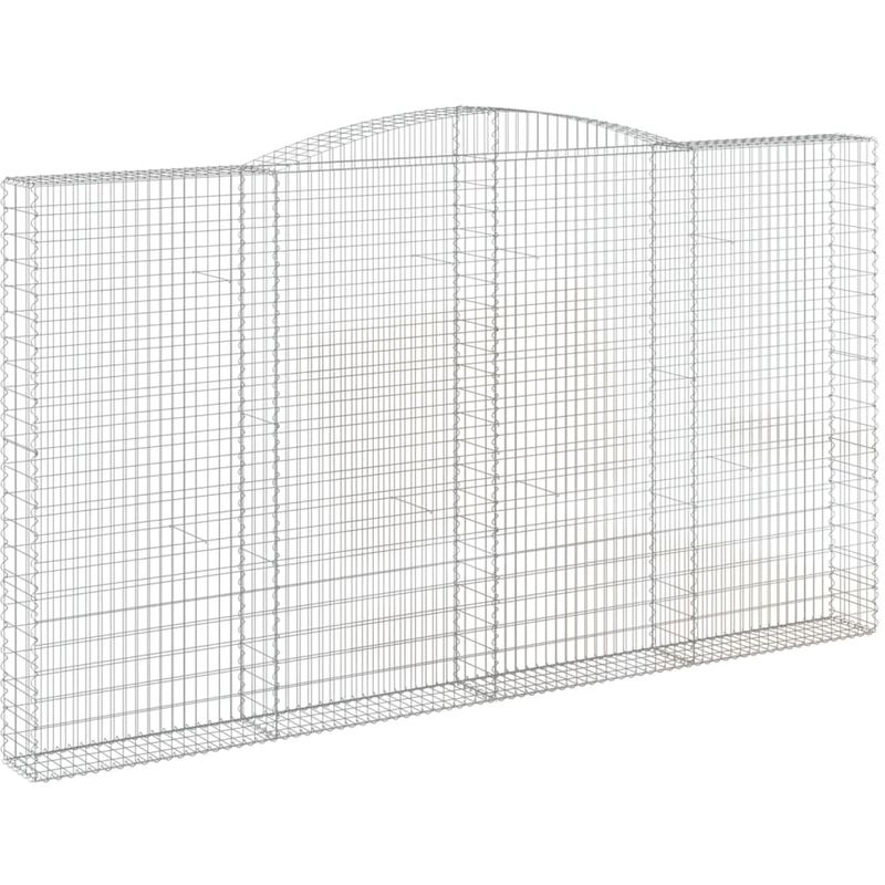 Cestas de gaviones 6 uds forma de arco hierro 400x30x220/240 cm Vidaxl Plateado barato