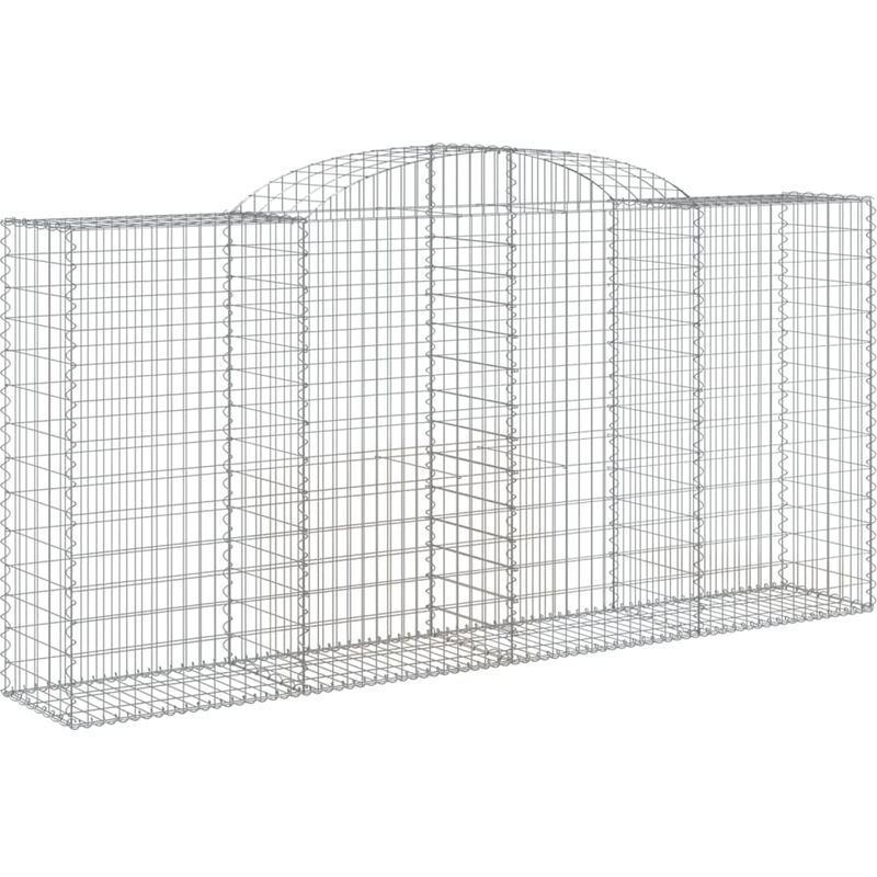 Cestas de gaviones 8 uds forma de arco hierro 300x50x140/160 cm Vidaxl Plateado barato