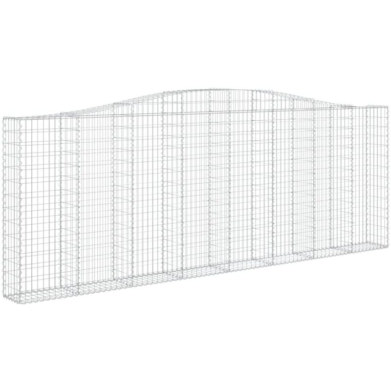 Cestas gaviones 8 uds forma de arco hierro 400x30x140/160 cm Vidaxl Plateado barato