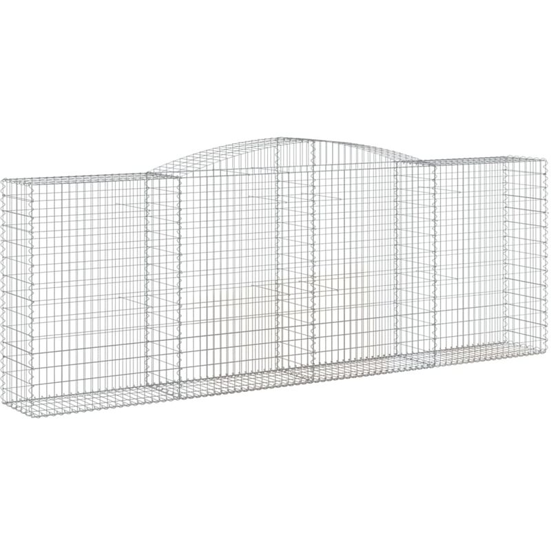 Cestas gaviones 9 uds forma de arco hierro 400x50x140/160 cm Vidaxl Plateado barato