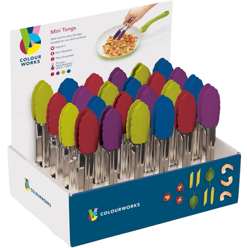 Colourworks - cw Mini Tongs cdu 1pc Assorted Colours barato