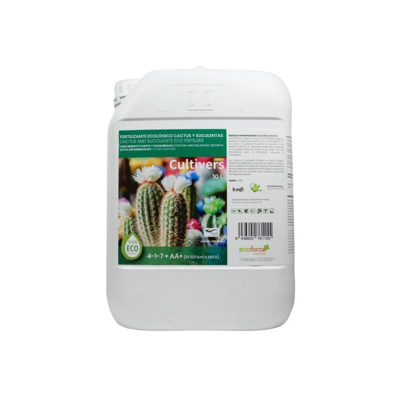 Fertilizante Cactus y Crasas Ecológico 10 l. Abono Líquido de Crecimiento Saludable con Mayor Floración. - Cultivers barato