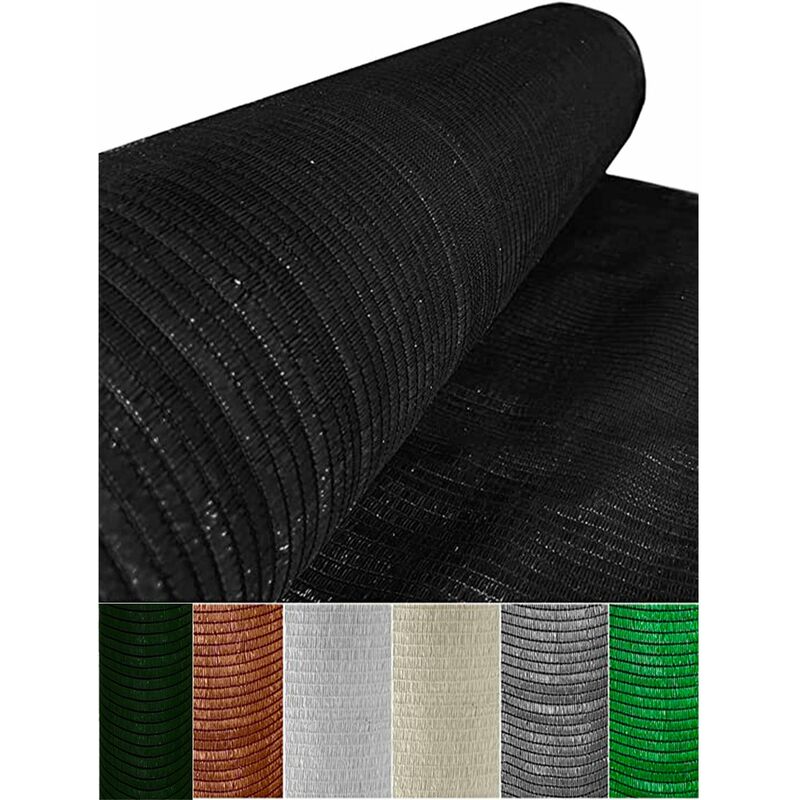 Malla de ocultación 95gr/m² Sombra y privacidad en tu jardín premium Ideal para vallas y barandillas - color :Negro - 2 x 50 metros (Negro) - Negro barato