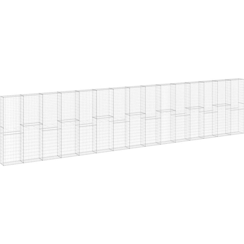 Muro de gaviones con cubiertas acero galvanizado 900x30x200 cm Vidaxl Plateado barato