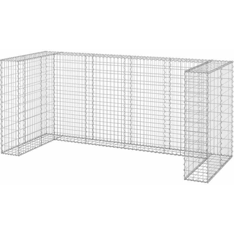 Muro gaviones para contenedor basura galvanizado 254x100x110 cm vidaXL - Plateado barato