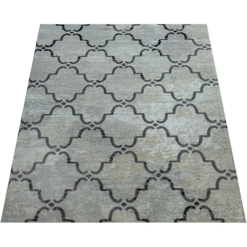 Paco Home Alfombra Interior/Exterior Motivo Marroquí Gris 200x280 cm barato