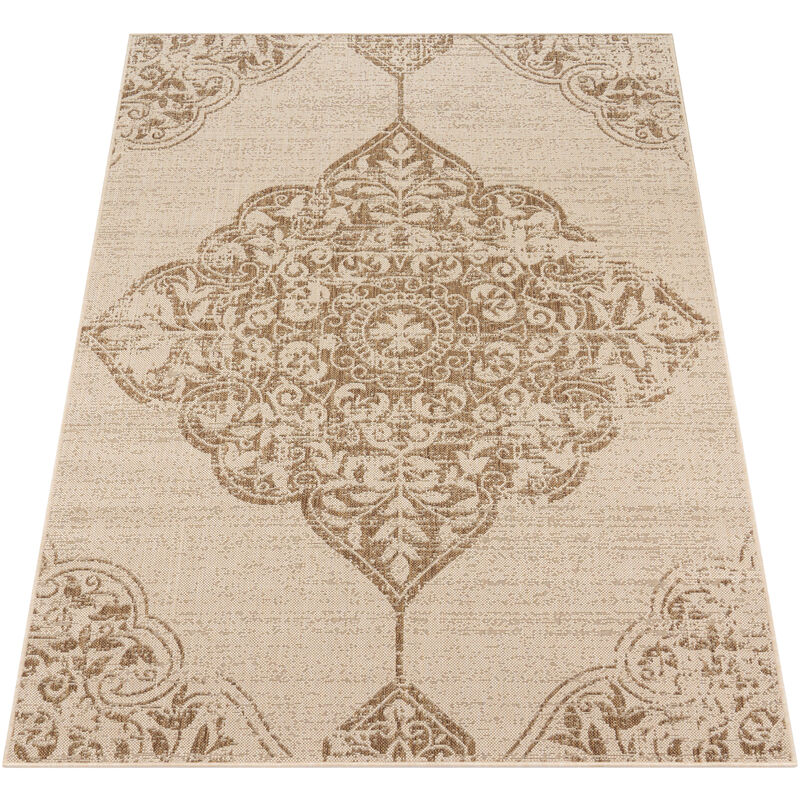 Paco Home Alfombra Salon De Habitacion Cocina Exterior Terraza Oriental Ornament Beige 160x220 cm barato