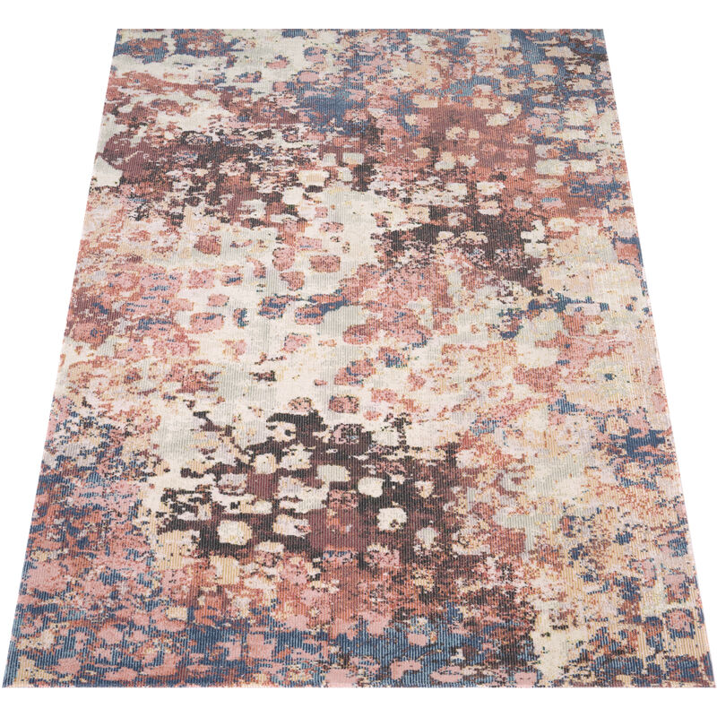 Paco Home Alfombra Salon De Habitacion Cocina Exterior Vintage Abstract Beige Rosa Azul 80x150 cm barato