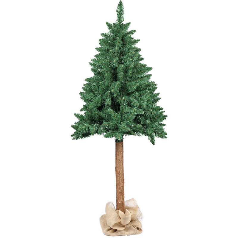 Rbol de Navidad artificial 160 cm - abeto con tronco de madera - Verde barato