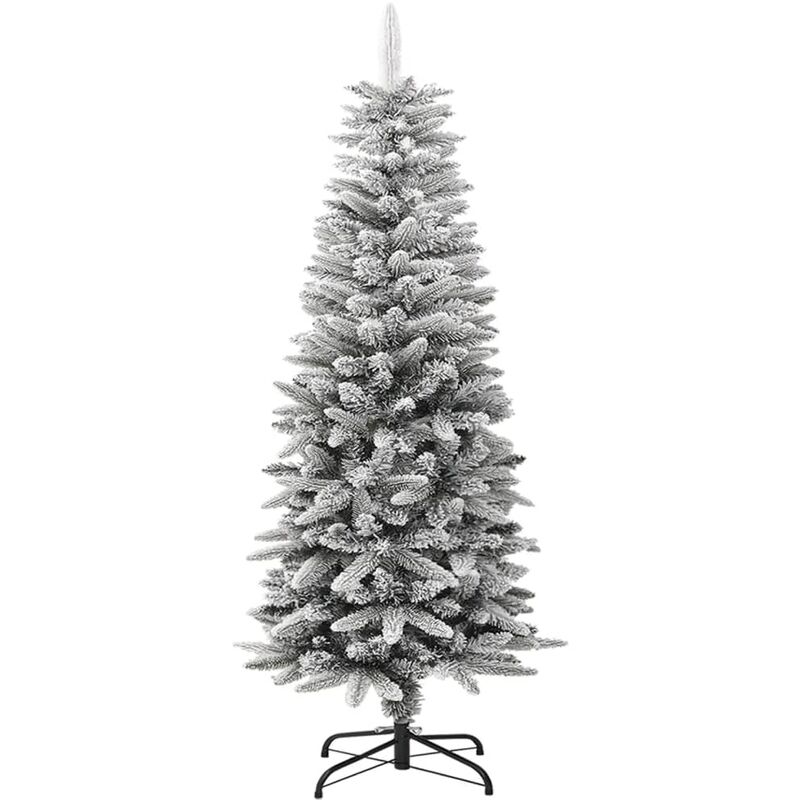 Rbol de Navidad artificial estrecho con nieve pvc y pe 120 cm Vidaxl Blanco barato