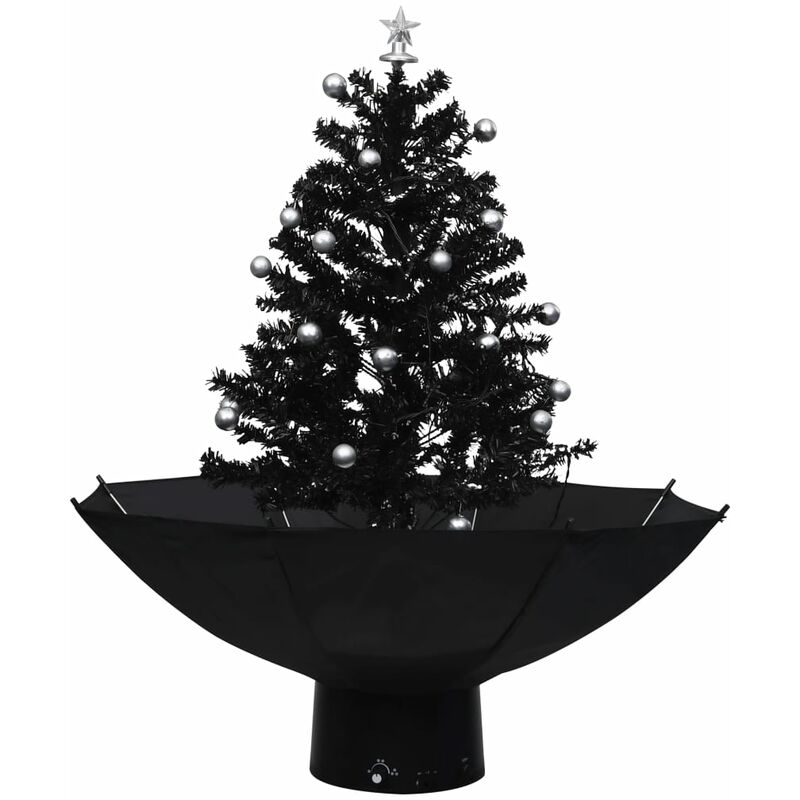 Rbol de Navidad con nieve con base de paraguas pvc negro 75 cm Vidaxl Negro barato