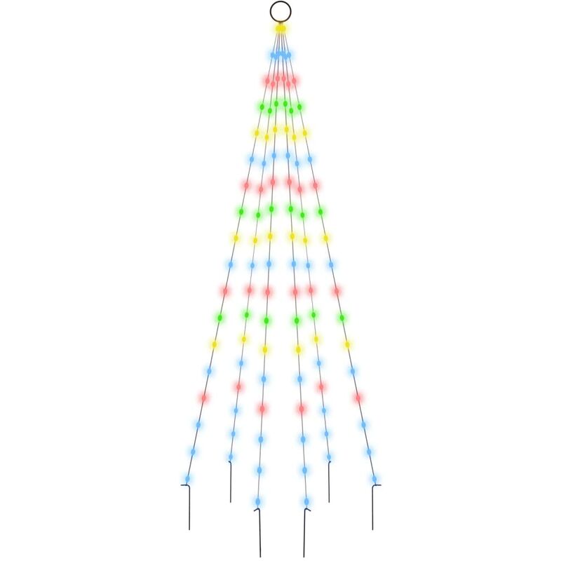 Rbol de Navidad en asta de bandera 108 led de colores 180 cm Vidaxl Multicolor barato