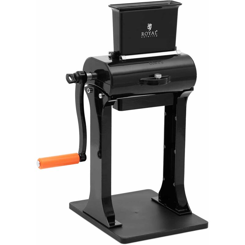 Royal Catering - Ablandador de carne manual en acero inoxidable ablandadora con manivela para carnicería - Negro